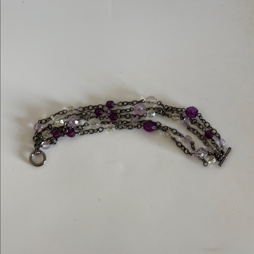 Elegant Purple and Silver Women's Bracelet